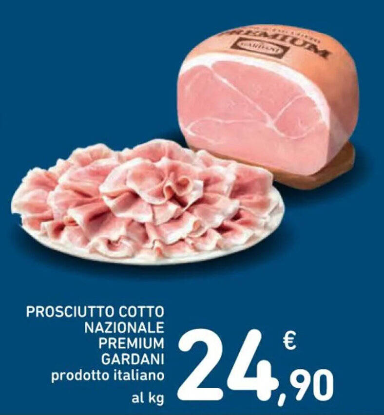 PROSCIUTTO COTTO NAZIONALE PREMIUM GARDANI prodotto italiano offerta di