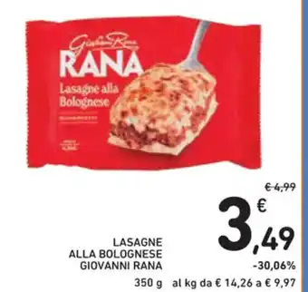Spazio Conad LASAGNE ALLA BOLOGNESE GIOVANNI RANA 350 g offerta