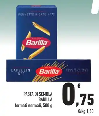 Conad PASTA DI SEMOLA BARILLA formati normali, 500 g offerta