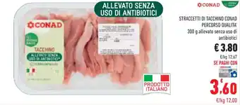 Conad STRACCETTI DI TACCHINO CONAD PERCORSO QUALITA' 300 g allevato senza uso di antibiotici offerta