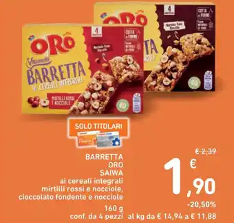 Spazio Conad BARRETTA ORO SAIWA 160 g offerta