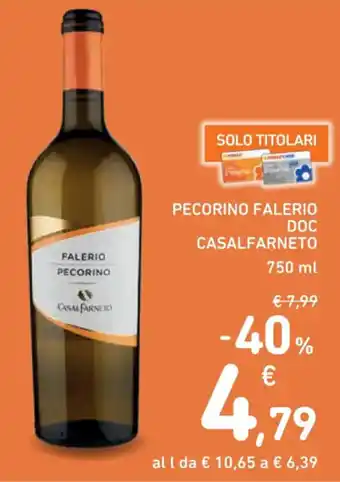 Spazio Conad PECORINO FALERIO DOC CASALFARNETO 750 ml offerta