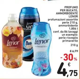 Spazio Conad PROFUMO PER BUCATO, AMMORBIDENTE LENOR profumazioni assortite perle 210 g offerta