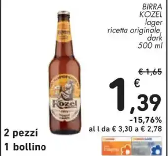 Spazio Conad Birra Kozel lager 500 ml offerta