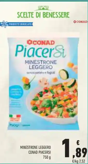Conad MINESTRONE LEGGERO CONAD PIACERSI 750 g offerta