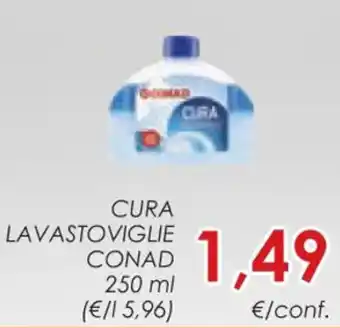 Conad CURA LAVASTOVIGLIE CONAD 250 ml offerta
