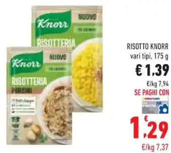Conad RISOTTO KNORR vari tipi, 175 g offerta