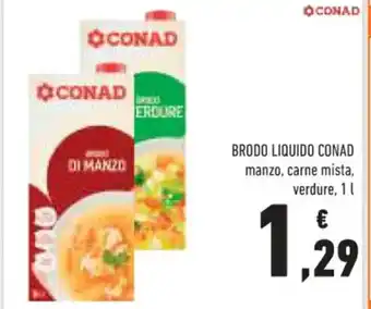 Conad BRODO LIQUIDO CONAD manzo, carne mista, verdure, 1 L offerta
