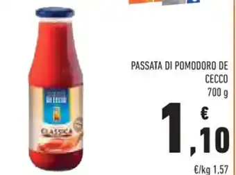 Conad PASSATA DI POMODORO DE CECCO 700 g offerta