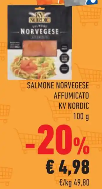 Conad SALMONE NORVEGESE AFFUMICATO KV NORDIC 100 g offerta
