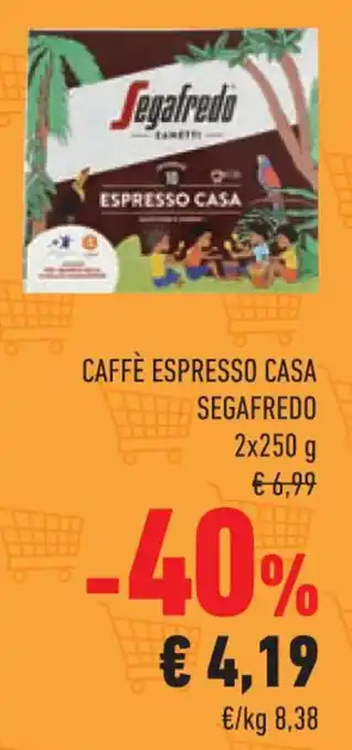 Conad CAFFÈ ESPRESSO CASA SEGAFREDO 2x250 g offerta