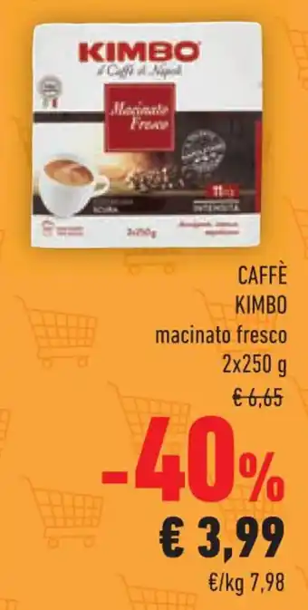 Conad CAFFÈ KIMBO macinato fresco 2 x 250 g offerta