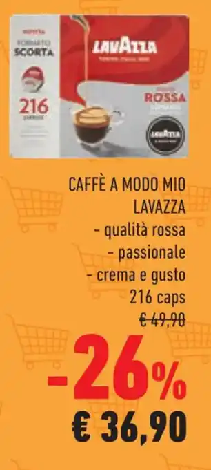 Conad CAFFÈ A MODO MIO LAVAZZA 216 caps offerta