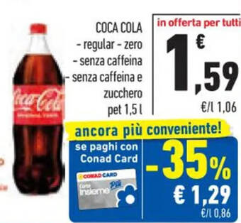 Conad Coca-Cola 1,5 l offerta