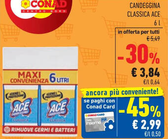 Conad CANDEGGINA CLASSICA ACE 6 l offerta