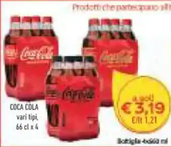 Conad COCA COLA vari tipi, 66 cl x 4 offerta