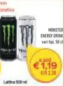 Conad MONSTER ENERGY DRINK vari tipi, 50 cl offerta