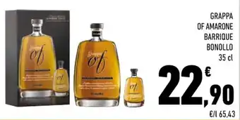 Conad GRAPPA OF AMARONE BARRIQUE BONOLLO 35 cl offerta