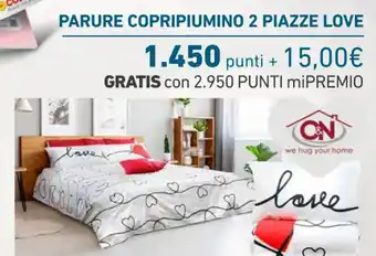 PARURE COPRIPIUMINO 2 PIAZZE LOVE