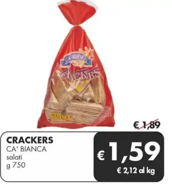 MD Discount CRACKERS CA' BIANCA salati g 750 offerta