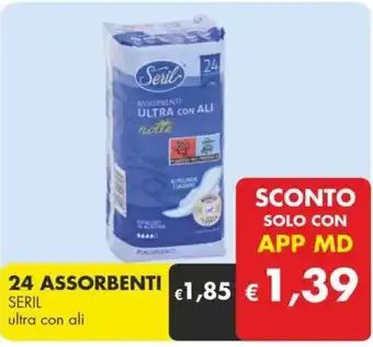 MD Discount 24 ASSORBENTI SERIL ultra con ali offerta