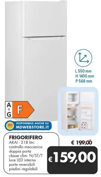 FRIGORIFERO AKAI - 218 litri