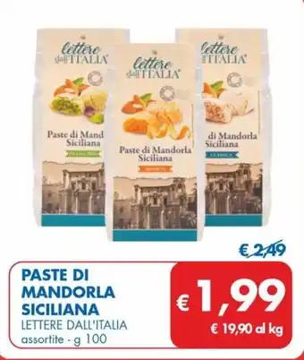 MD Discount PASTE DI MANDORLA SICILIANA LETTERE DALL'ITALIA assortite - g 100 offerta