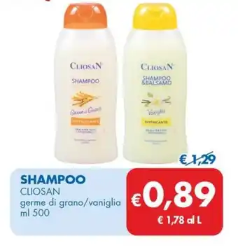MD Discount SHAMPOO CLIOSAN germe di grano/vaniglia ml 500 offerta