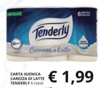 Supermercati Visotto CARTA IGIENICA CAREZZA DI LATTE TENDERLY 6 rotoli offerta