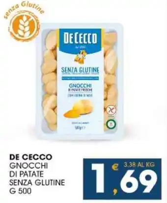 SeBón Supermercati DE CECCO GNOCCHI DI PATATE SENZA GLUTINE G 500 offerta