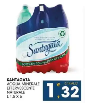 SeBón Supermercati SANTAGATA ACQUA MINERALE EFFERVESCENTE NATURALE L 1,5 x 6 offerta