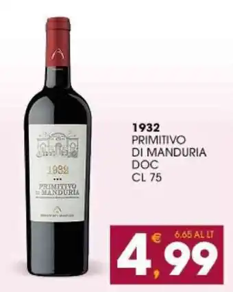 1932 PRIMITIVO DI MANDURIA DOC CL 75