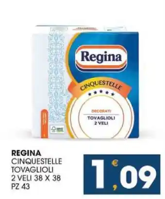 SeBón Supermercati REGINA CINQUESTELLE TOVAGLIOLI 2 VELI 38 X 38 PZ 43 offerta