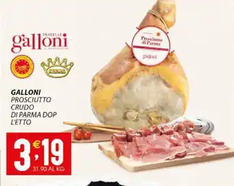 Sisa GALLONI PROSCIUTTO CRUDO DI PARMA DOP L'ETTO offerta