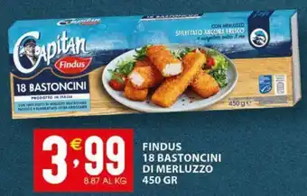 FINDUS 18 BASTONCINI DI MERLUZZO 450 GR
