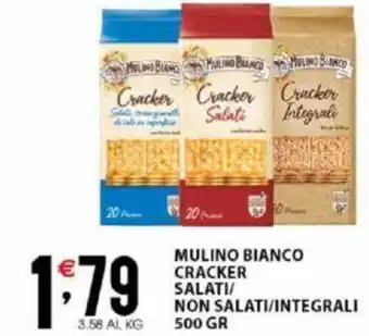 Sisa MULINO BIANCO CRACKER SALATI/ NON SALATI/INTEGRALI 500 GR offerta