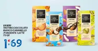Sisa VANINI TASTING CIOCCOLATO BIANCO/CARAMELLO /FONDENTE/LATTE 75 GR offerta