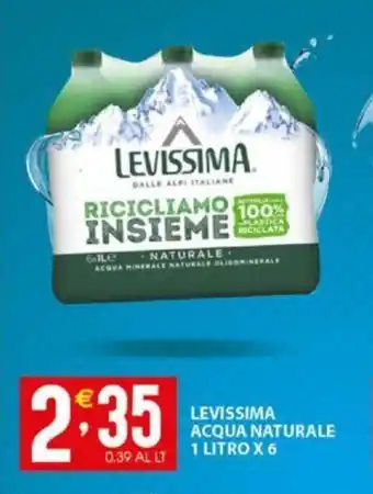 Sisa LEVISSIMA ACQUA NATURALE 1 LITRO X 6 offerta