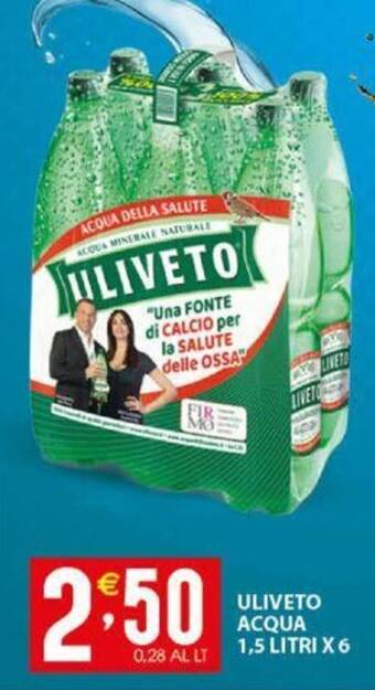 Sisa ULIVETO ACQUA 1,5 LITRI X 6 offerta