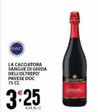 Sisa LA CACCIATORA SANGUE DI GIUDA DELL'OLTREPO PAVESE DOC 75 CL offerta