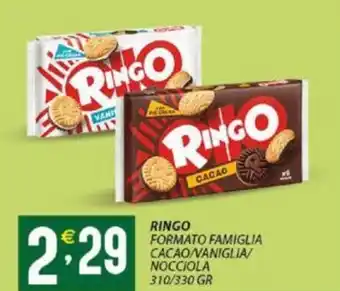 Sisa RINGO FORMATO FAMIGLIA CACAO/VANIGLIA/ NOCCIOLA 310/330 GR offerta