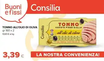 Tigre Consilia TONNO ALL'OLIO DI OLIVA gr 160 x 2 offerta