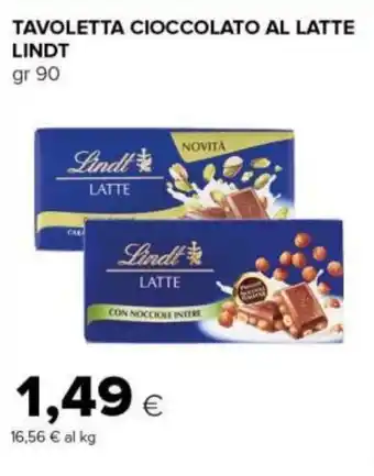 Tigre TAVOLETTA CIOCCOLATO AL LATTE LINDT gr 90 offerta
