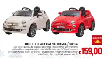 IperFamila AUTO ELETTRICA FIAT 500 BIANCA / ROSSA offerta