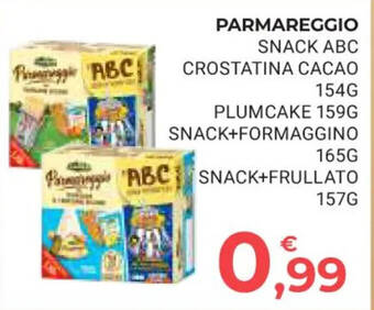 Eté PARMAREGGIO SNACK ABC CROSTATINA CACAO 154G PLUMCAKE 159G SNACK+FORMAGGINO 165G SNACK+FRULLATO 157G offerta