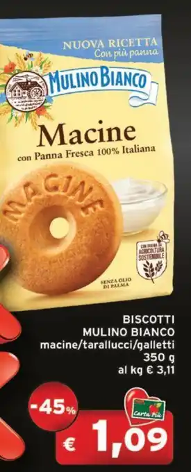 Crai BISCOTTI MULINO BIANCO macine/tarallucci/galletti 350 g offerta