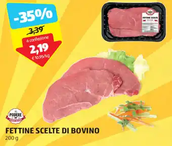 ALDI IL PODERE FETTINE SCELTE DI BOVINO 200 g offerta