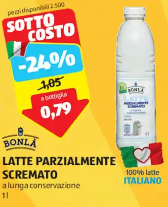 ALDI BONLÀ LATTE PARZIALMENTE SCREMATO a lunga conservazione 1 l offerta
