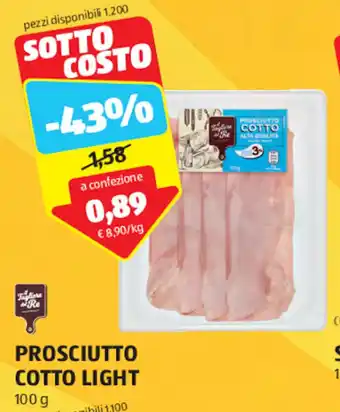 ALDI PROSCIUTTO COTTO LIGHT 100 g offerta