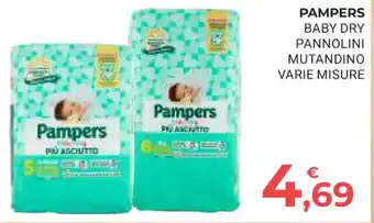 Eté PAMPERS BABY DRY PANNOLINI MUTANDINO VARIE MISURE offerta